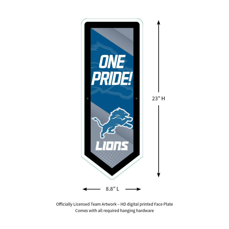 Plaque murale lumineuse NFL, Lions de Détroit