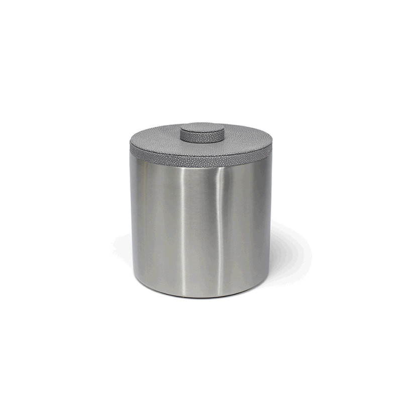 Seau à glace rond en acier inoxydable brossé, Fumée / argenté
