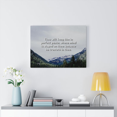 «Perfect Peace Isaiah 26: 3», impression murale verset de la Bible prêt à être accroché