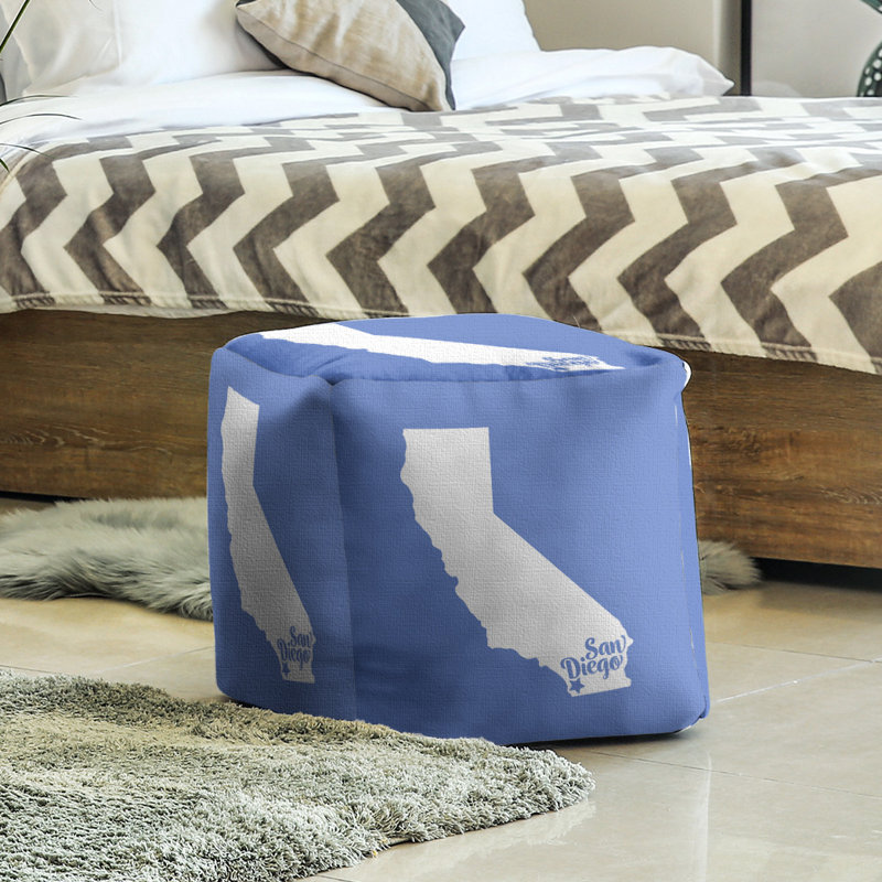 Repose-pieds cube san diego californie, Bleu