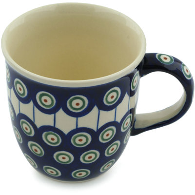 12 oz. Tasse en grès - paon traditionnel