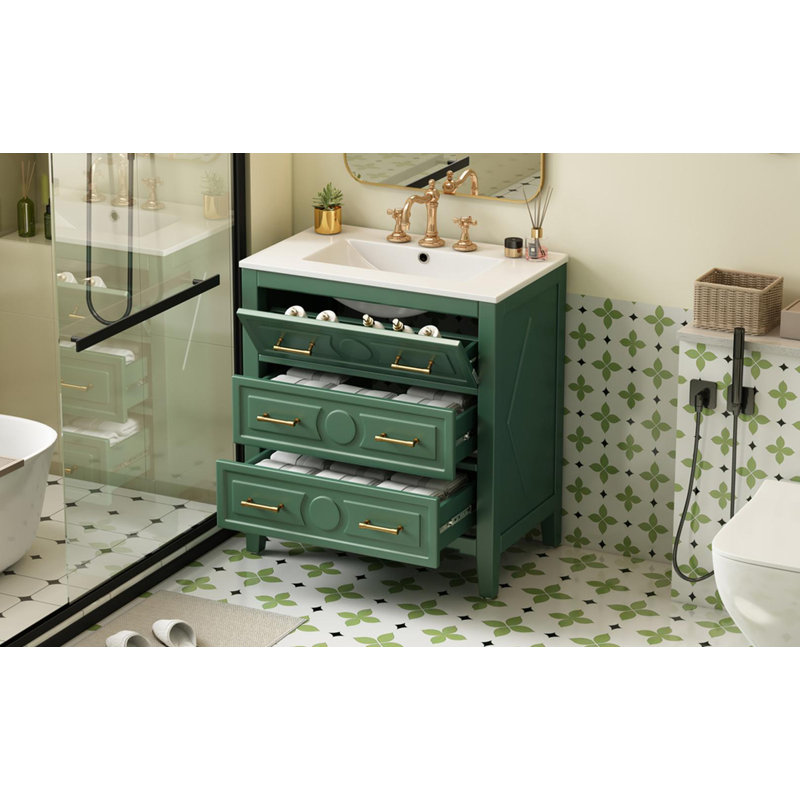 30'' Bathroom Vanity with Ceramic Sink Combo