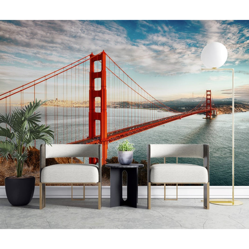 Papier peint amovible Golden Gate Bridge San Francisco, Vinyl, 9" L x 15" W
