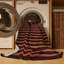 Tapis noir à rayures horizontales lavable à la machine-1750188507