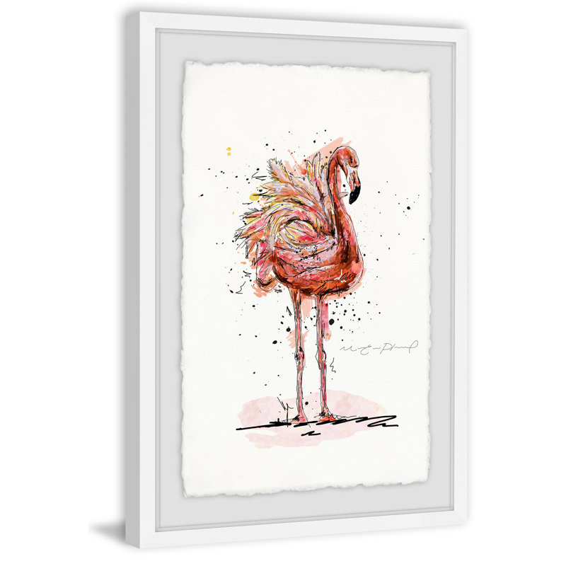 " Flamand " by Marie-Eve Pharand, 30" H x 20" W x 1.5" D, White Framed with Deckled Edges