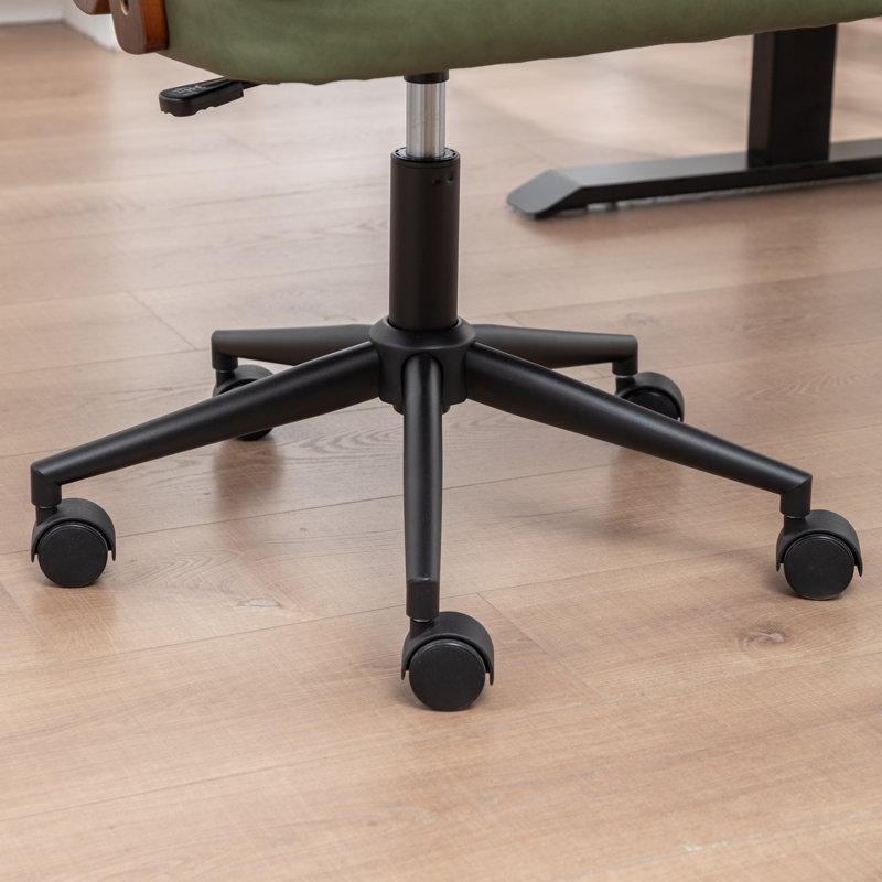 Bryonie Faux Leather Swivel Office Chair, Green