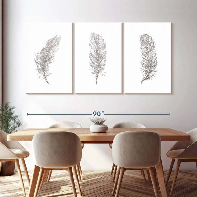 «Simple Feathers», reproduction sur toile, H 45 po x l 92 po