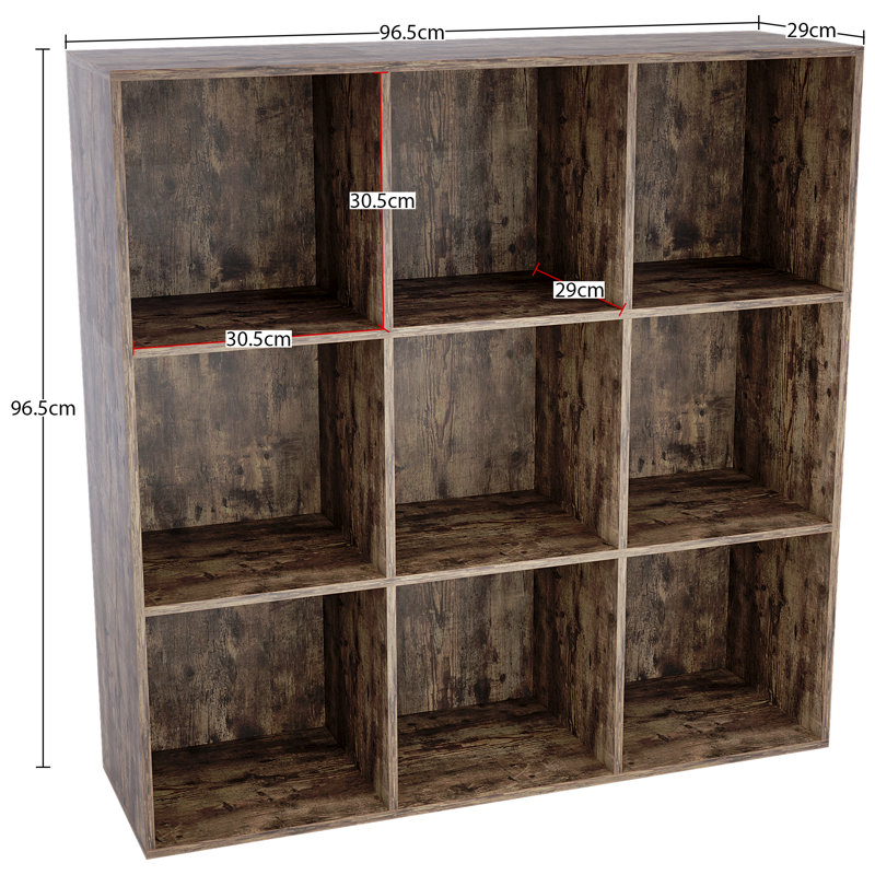 Westwind 96.5cm H x 96.5cm W Bookcase, Dark Wood/White