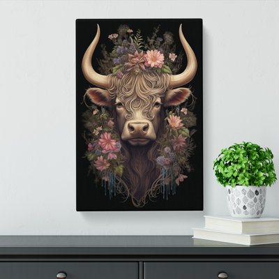 Highland Cow Victorian - Wrapped Canvas