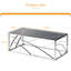 Roniqua 120cm Luxury Modern Tempered Glass Coffee Table with Stainless Steel Frame for Living Room-458351836