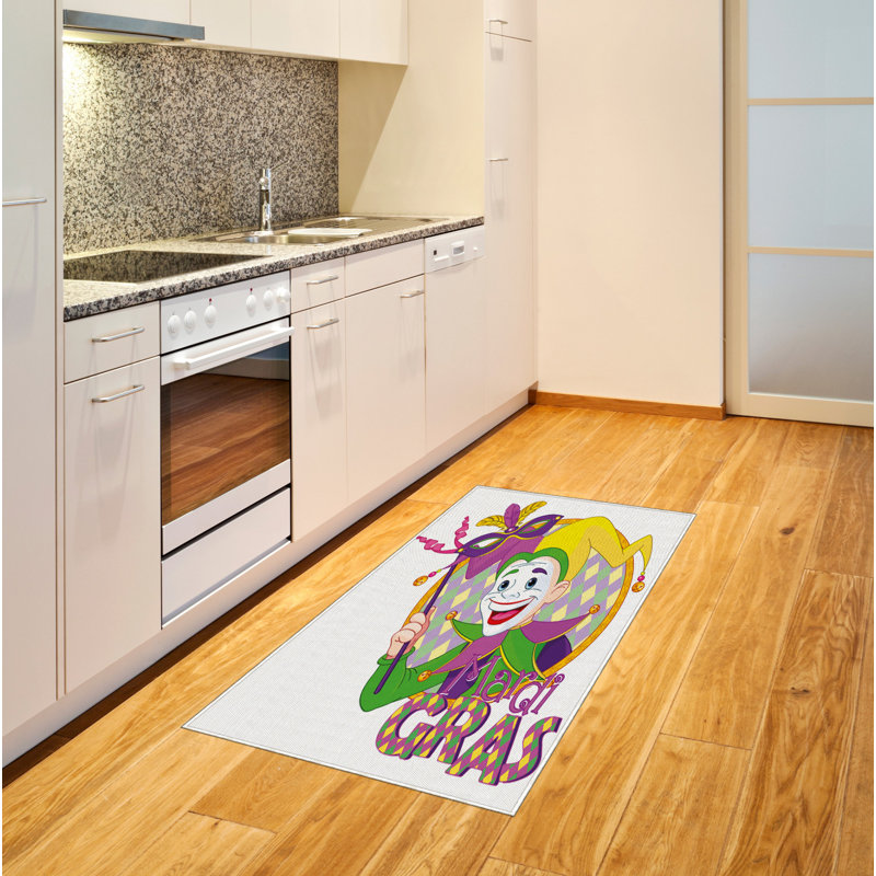 Mardi Gras High Density Long Fiber Poly Threads Decorative Area Rug Carpet, Rectangle 2'7" x 5'