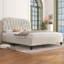 Upholstered Bed Frame with with Diamond Button-Tufted Headboard-910678845-910678840