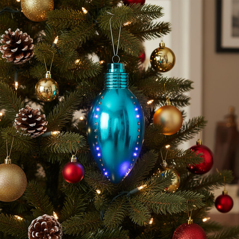 Ornement de Noël multifonctionnel à lumières DEL commerciales - bleu - 10 po - lumières claires