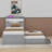 Twin XL Size Platform Bed with LED Headboard, Charging Station, Twin Size Trundle and 2 Drawers-98458974