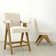 Bilon 25.5'' Linen Upholstered Wood Counter Stool with Arms