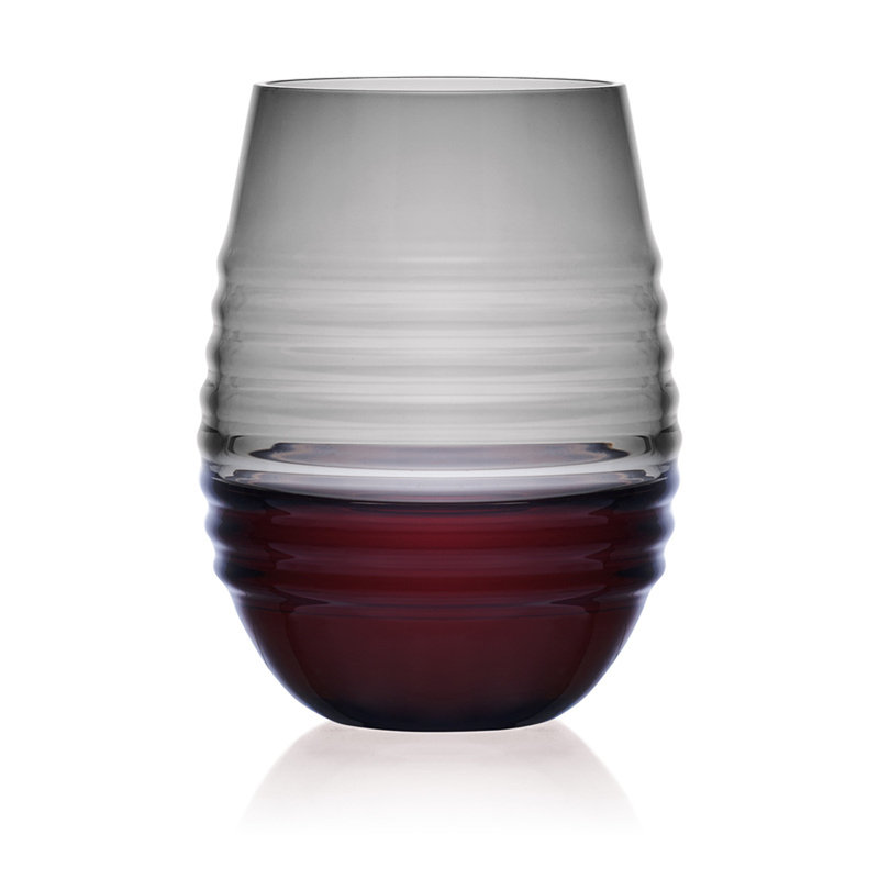 Ciara 18 oz. Stemless Wine Glasses, Gray