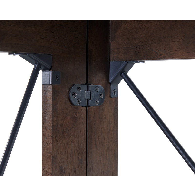 Stakmore Folding Wood/steel Desk With Power Block, Espresso Frame