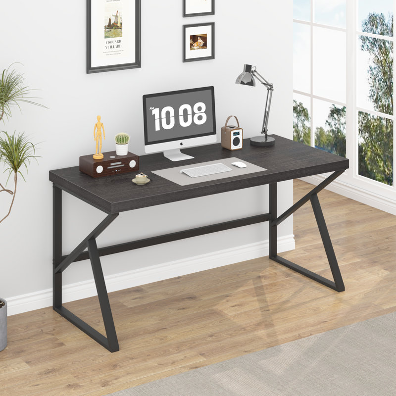 55.1"W Computer Desk for Home Office, Industrial Work Desk, Home Office Writing Desk, 29.5" H x 55.1" W x 23.6" D