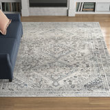 Westbrook Oriental Machine Woven Area Rug in Gray