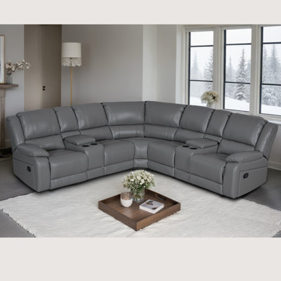 109" Wide Reversible Reclining Corner Sectional Sofa with Storage & Cup Holder