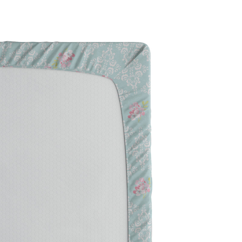 Microfiber Floral Fitted Sheet, Twin Fitted Sheet