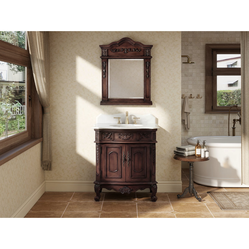 Ensemble de meuble-lavabo simple 31 po Digennaro, Brun