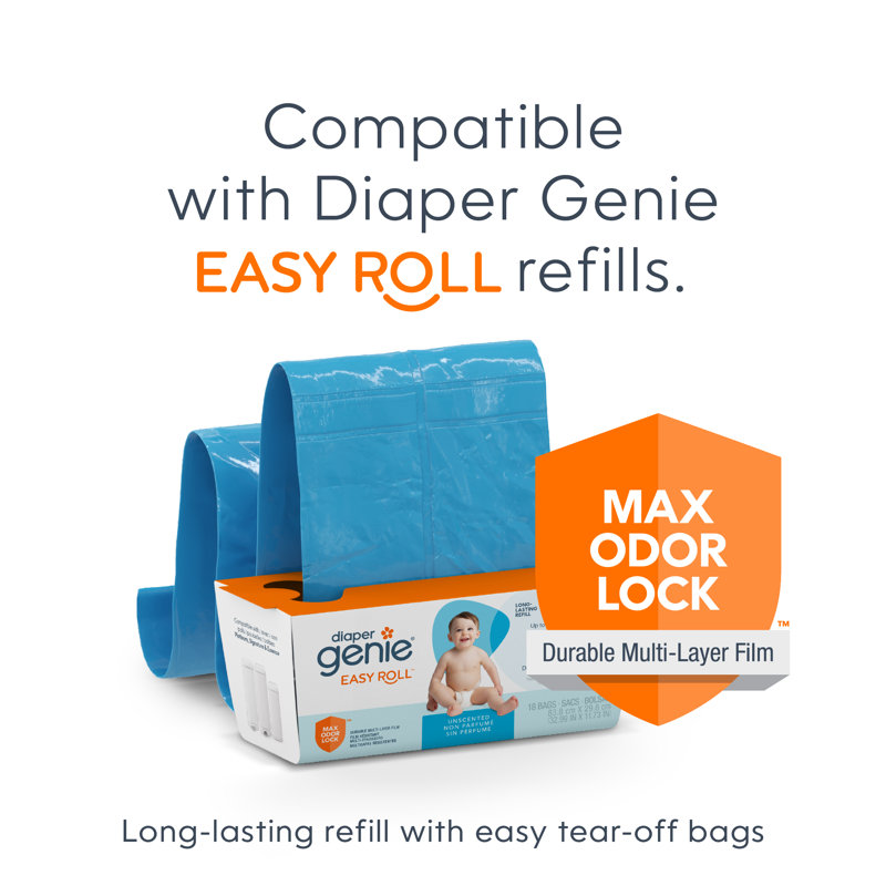 Seau Diaper Genie Platinum, Vert sauge