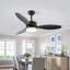Ventilateur de plafond 52 po intérieur / extérieur avec ensemble de lumières DEL - noir
