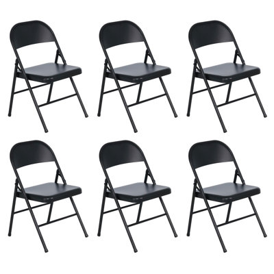  Chaise pliante en acier avec repose-pieds et pieds, paquet de 6