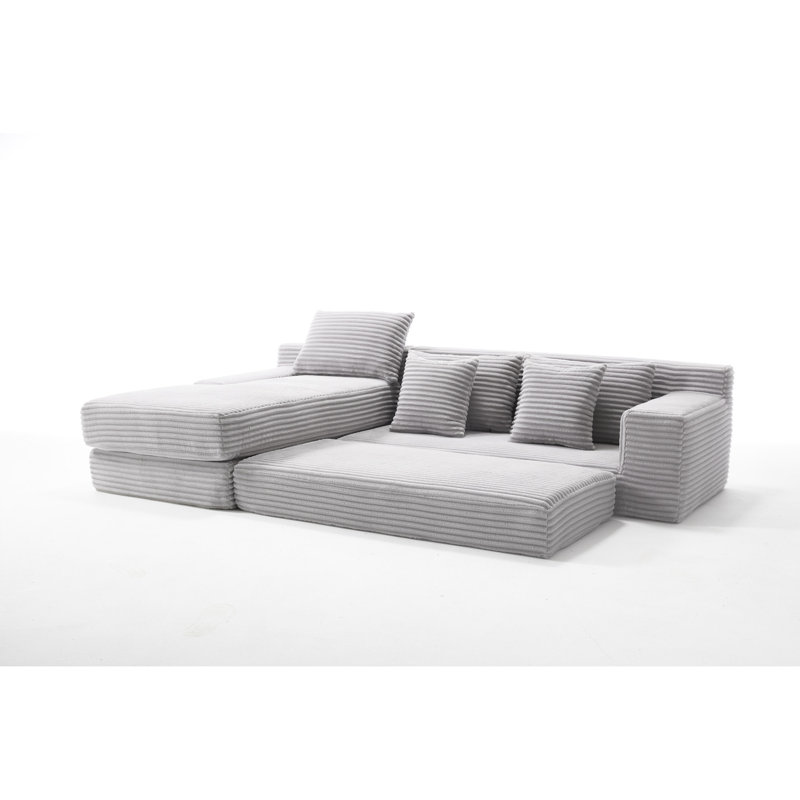 Modern L-shape Sectionals, Premium Fabric, Spacious Living Room Sofa