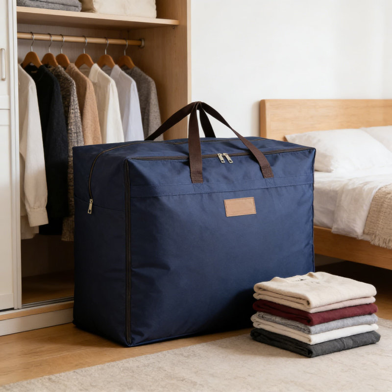 Large Heavy-Duty Storage Bags With Handles, Water-Resistant & Dust-Proof Organizer For Clothes, Bedding, Travel, And Moving, 100L Capacity (Pack Of 2)