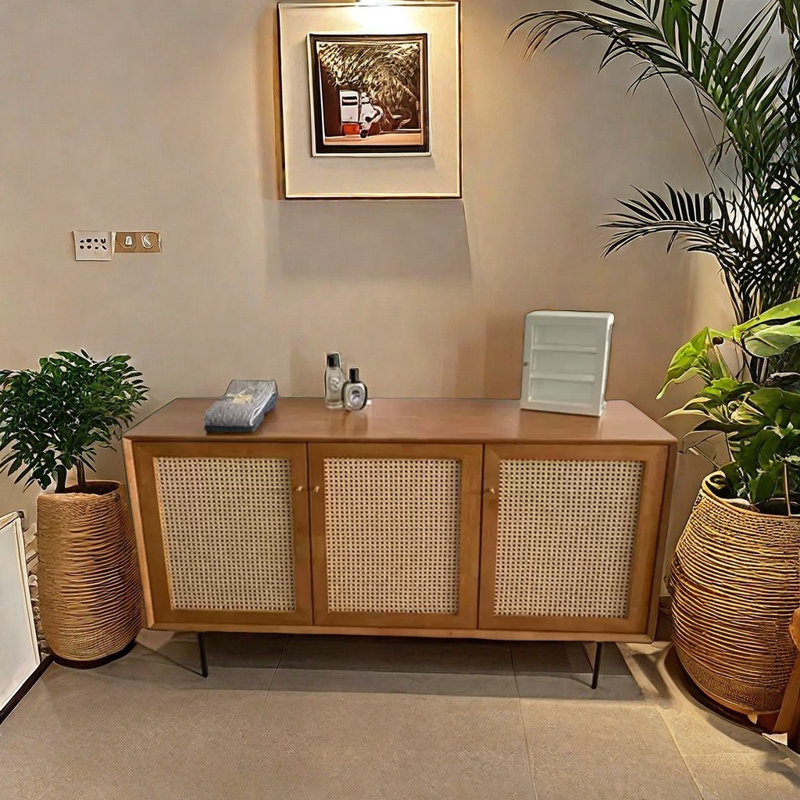 Armoire d'appoint Simple Rattan, Cerisier