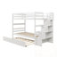 Lits simples superposés avec lit gigogne simple et rangement pour escalier