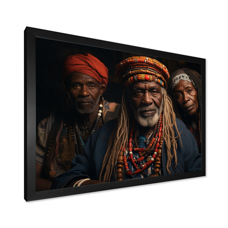 «African Legacy III» sur toile, H 12 po x l 20 po x P 1 po, Cadre photo noir