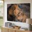 Toile tendue, gros plan, lion mâle avec art mural-805382352