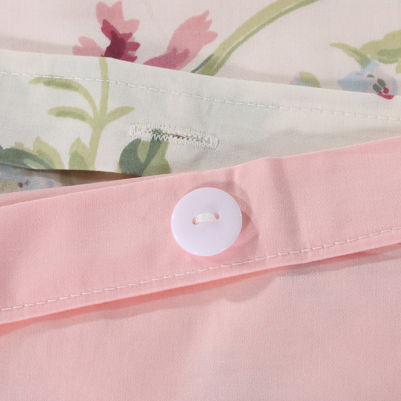 Ensemble de housse de couette de luxe en coton rose et vert