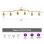 Luminaire sur rail 6 lumières avec têtes réglables et 6 ampoules incluses-118612605-118612604