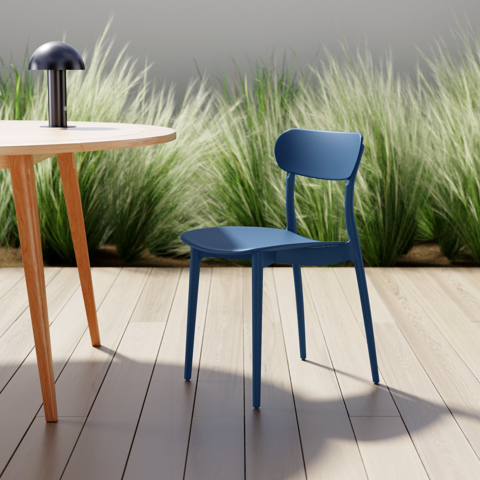Romona Patio Side Chair, Navy