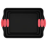 Classic Cuisine 3-Piece Non-stick Baking Set - Quarter Size Home Bakeware with Silicone Handles