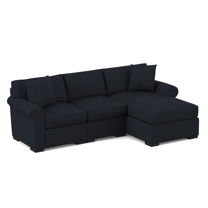 Star Upholstered L-Shaped Sectional, Bella Lagoon Performance Velvet, Right Hand Facing