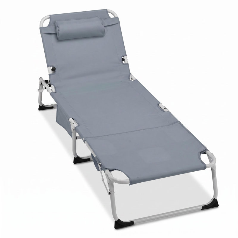 Fauteuil de bronzage robuste 3-en-1 avec trou pour le visage, chaise longue de plage pliable réglable à 5 positions pour bronzer en camping