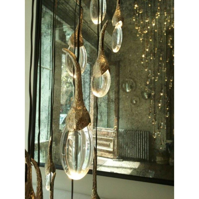 Lustre AK4003S, 13 po de largeur x 96 po de hauteur, Ambre, BRONZE WITH A TOUCH OF GOLD
