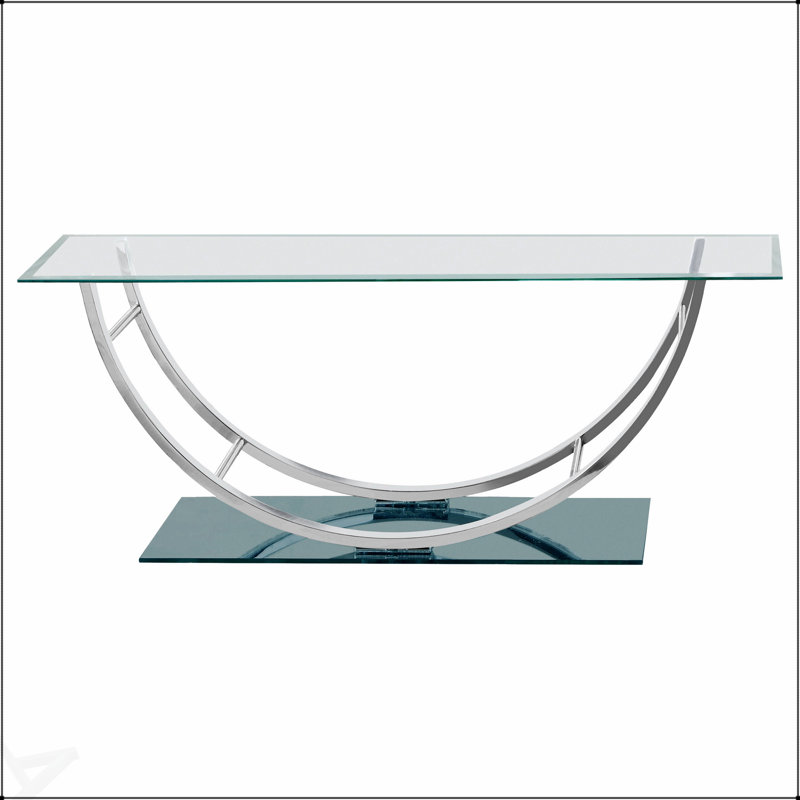 Table basse rectangulaire en U en verre Amelia, alliant style moderne et design fonctionnel pour une utilisation polyvalente dans tout espace de vie.