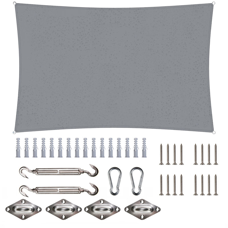 Toile d'ombrage rectangulaire 7 'x 12', gris