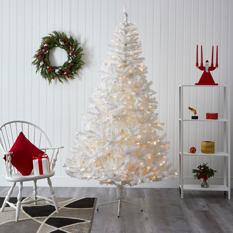 Lighted Artificial Christmas Tree, 7.5' H