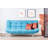 Stylish 3-Seat Sofa Bed, Turquoise, 78.7 x 37.4 x 41.3 inches | 100% Metal Frame, 100% Soft Fabric, Easy Clean | 2 Cushions with 14 oz Silicone Fiber Filling | Maximum Weight Capacity: 661 lbs, Perfect for Living Rooms & Guest Rooms-369799792