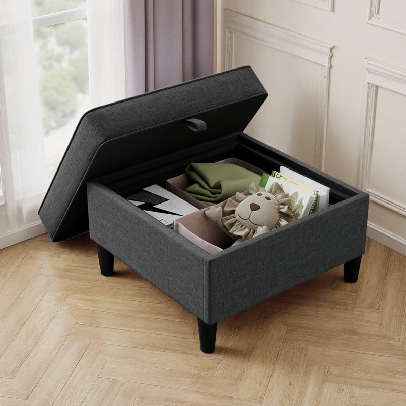 Repose-pieds avec rangement, repose-pieds pour la maison, Gris foncé