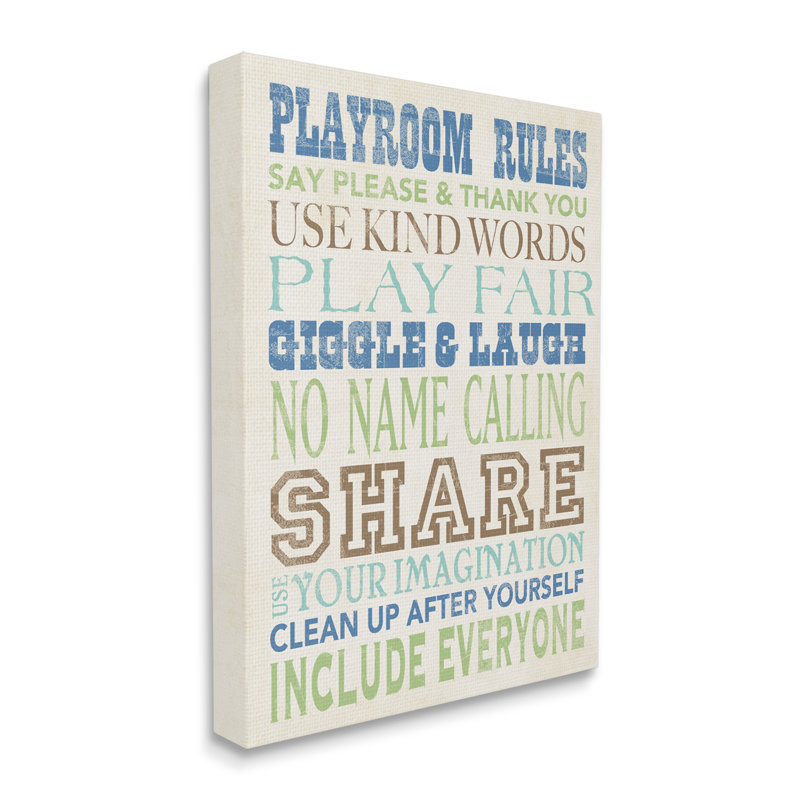 " Boys Playroom Rules " by Stephanie Workman Marrott, Wall Plaque, 20" H x 16" W