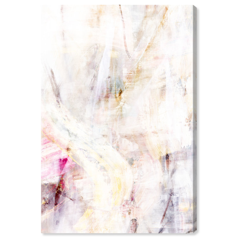 Abstrait des profondeurs du Nil, blanc moderne et contemporain - impression sur toile, H 15 po x l 10 po, Toile tendue