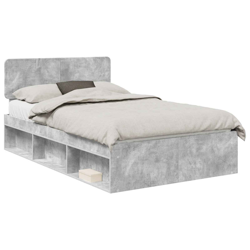 Solid Wood Bed, Concerte Grey, Kingsize (5')